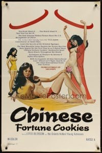 4m159 CHINESE FORTUNE COOKIES 1sh '80 artwork of sexy nearly-naked asian women!