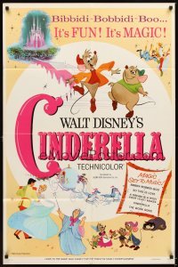4m161 CINDERELLA 1sh R73 Walt Disney classic romantic musical fantasy cartoon!