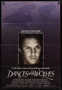 4m203 DANCES WITH WOLVES DS 1sh '90 cool image of Kevin Costner & buffalo!