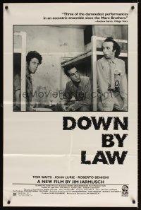 4m243 DOWN BY LAW 1sh '86 Jim Jarmusch, Roberto Benigni, Tom Waits, John Lurie