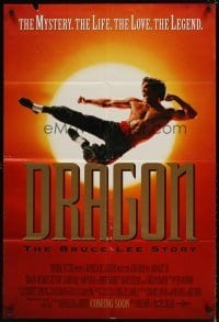 4m246 DRAGON: THE BRUCE LEE STORY advance DS 1sh '93 Bruce Lee bio, Jason Scott Lee, Lauren Holly!