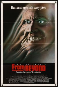 4m320 FROM BEYOND 1sh '86 H.P. Lovecraft, wild sci-fi horror image, humans are such easy prey!