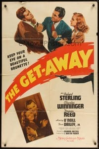 4m327 GET-AWAY 1sh '41 Robert Sterling, first Donna Reed prominently pictured twice!