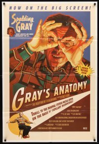 4m349 GRAY'S ANATOMY 1sh '96 great artwork of Spalding Gray, Steven Soderbergh!