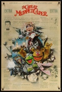 4m352 GREAT MUPPET CAPER 1sh '81 Jim Henson, Kermit the frog, great Struzan artwork!
