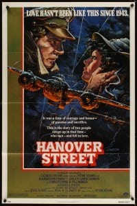4m362 HANOVER STREET 1sh '79 cool art of Harrison Ford & Lesley-Anne Down in World War II by Alvin!