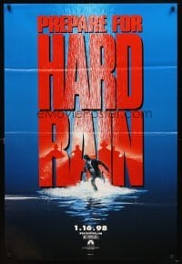 4m366 HARD RAIN teaser 1sh '98 Morgan Freeman, Christian Slater runs for his life!