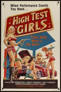 4m380 HIGH TEST GIRLS 1sh '80 sexy art of hot rod women who have the best body work!