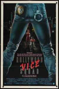 4m383 HOLLYWOOD VICE SQUAD style B 1sh '86 It's a long way from Miami, cool crime art!