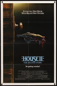 4m392 HOUSE II: THE SECOND STORY 1sh '87 great horror art of severed hand unlocking door!