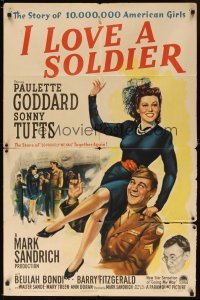 4m402 I LOVE A SOLDIER style A 1sh '44 Paulette Goddard, Sonny Tufts in uniform, Barry Fitzgerald