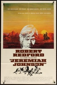 4m426 JEREMIAH JOHNSON style B 1sh '72 cool artwork of Robert Redford, directed by Sydney Pollack!