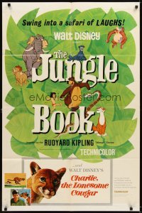 4m434 JUNGLE BOOK/CHARLIE THE LONESOME COUGAR 1sh '67 Disney's classic safari of laughs!
