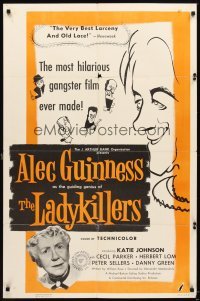 4m456 LADYKILLERS 1sh '55 cool art of guiding genius Alec Guinness, gangsters!