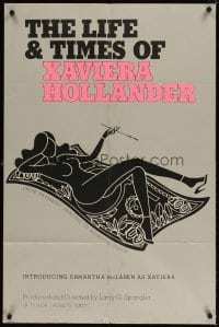 4m470 LIFE & TIMES OF XAVIERA HOLLANDER 1sh '74 sexy art of smoking naked Samantha McLaren!