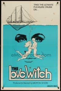4m487 LOVE WITCH 1sh '74 Linda Del Toro, Ami Nitrate & Harry Reems, sexy art of boat & couple!