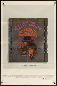 4m537 McCABE & MRS. MILLER 1sh '71 Robert Altman, Warren Beatty, Julie Christie, Amsel art!