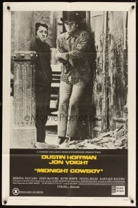 4m548 MIDNIGHT COWBOY x-rated 1sh '69 Dustin Hoffman, Jon Voight, John Schlesinger classic!