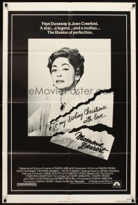 4m557 MOMMIE DEAREST 1sh '81 great portrait of Faye Dunaway as Joan Crawford!