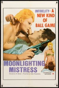 4m562 MOONLIGHTING MISTRESS 1sh '72 German sexploitation, near-naked girl with gun!