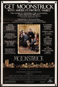 4m565 MOONSTRUCK style C 1sh '87 Nicholas Cage, Olympia Dukakis, Cher, great cast portrait!