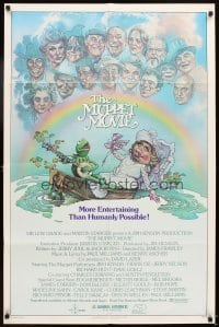 4m576 MUPPET MOVIE 1sh '79 Jim Henson, Drew Struzan art of Kermit the Frog & Miss Piggy!