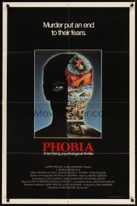 4m680 PHOBIA int'l 1sh '80 John Huston horror, great artwork by Alex Ebel!