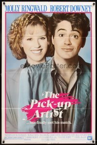 4m681 PICK-UP ARTIST 1sh '87 great close image of Robert Downey Jr. & Molly Ringwald!