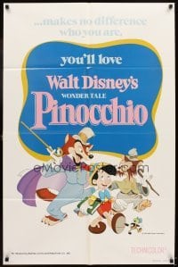 4m684 PINOCCHIO 1sh R78 Disney classic fantasy cartoon about a wooden boy who wants to be real!