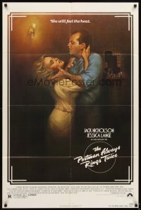 4m697 POSTMAN ALWAYS RINGS TWICE 1sh '81 art of Jack Nicholson & Jessica Lange by Rudy Obrero!