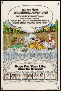 4m718 RACE FOR YOUR LIFE CHARLIE BROWN 1sh '77 Charles M. Schulz, art of Snoopy & Peanuts gang!