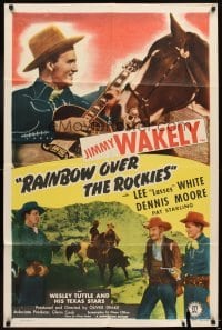 4m723 RAINBOW OVER THE ROCKIES 1sh '46 cowboy Jimmy Wakely with guitar, Lee 'Lasses' White!