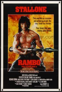 4m728 RAMBO FIRST BLOOD PART II int'l 1sh '85 no man, no law, no war can stop Sylvester Stallone!