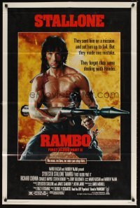 4m727 RAMBO FIRST BLOOD PART II 1sh '85 no man, no law, no war can stop Sylvester Stallone!