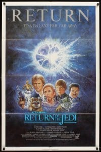 4m739 RETURN OF THE JEDI 1sh R85 George Lucas classic, Mark Hamill, Harrison Ford, Jung art!