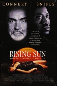 4m755 RISING SUN style B int'l DS 1sh '93 image of dead girl below Sean Connery & Wesley Snipes!