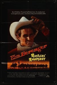 4m772 RUSTLERS' RHAPSODY 1sh '85 cowboy western parody, cool close-up of Tom Berenger!