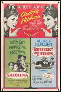 4m775 SABRINA/BREAKFAST AT TIFFANY'S 1sh '65 Audrey Hepburn is the fairest lady of them all!