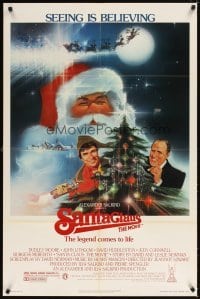 4m781 SANTA CLAUS THE MOVIE 1sh '85 Peak artwork of Dudley Moore with Santa Claus & John Lithgow!