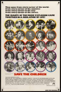 4m783 SAVE THE CHILDREN 1sh '73 Jackson 5, Roberta Flack, Marvin Gaye, plus other greats!