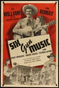 4m810 SIX GUN MUSIC 1sh '49 Tex Williams & his Western Caravan, Lina Romay!