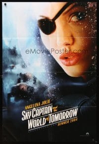 4m815 SKY CAPTAIN & THE WORLD OF TOMORROW teaser 1sh '04 sexy Angelina Jolie w/eyepatch!