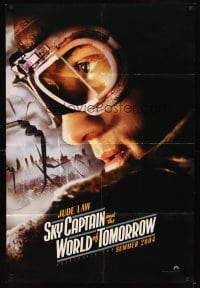 4m813 SKY CAPTAIN & THE WORLD OF TOMORROW teaser 1sh '04 cool image of pilot Jude Law!