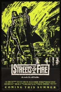 4m858 STREETS OF FIRE green style advance 1sh '84 Walter Hill shows what it's like to be young!