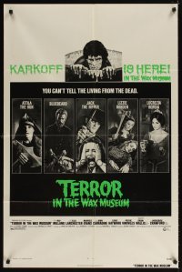 4m893 TERROR IN THE WAX MUSEUM 1sh '73 where you can't tell the living from the dead!