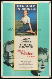 4m897 THESE WILDER YEARS 1sh '56 James Cagney & Barbara Stanwyck have a teenager in trouble!