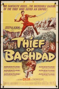 4m901 THIEF OF BAGHDAD 1sh '61 daring Steve Reeves does fantastic deeds and defies an empire!