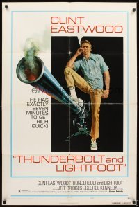 4m908 THUNDERBOLT & LIGHTFOOT style C 1sh '74 artwork of Clint Eastwood with HUGE gun by McGinnis!