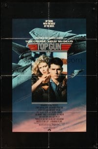 4m919 TOP GUN 1sh '86 great image of Tom Cruise & Kelly McGillis, Navy fighter jets!
