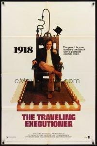 4m927 TRAVELING EXECUTIONER style A 1sh '70 different image of Stacy Keach in electric chair!